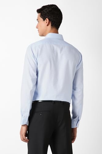 Men Light Blue Textured Full Sleeves Formal Shirt