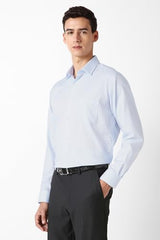 Men Light Blue Textured Full Sleeves Formal Shirt