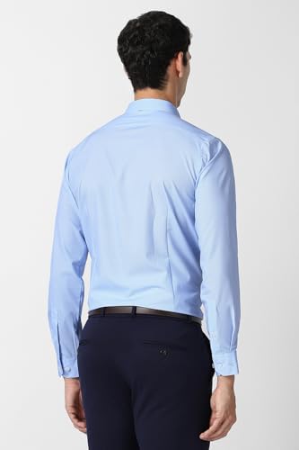Men Light Blue Textured Full Sleeves Formal Shirt