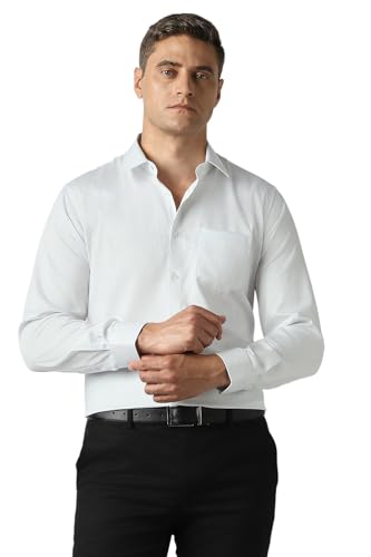 Men White Textured Full Sleeves Wedding Shirt