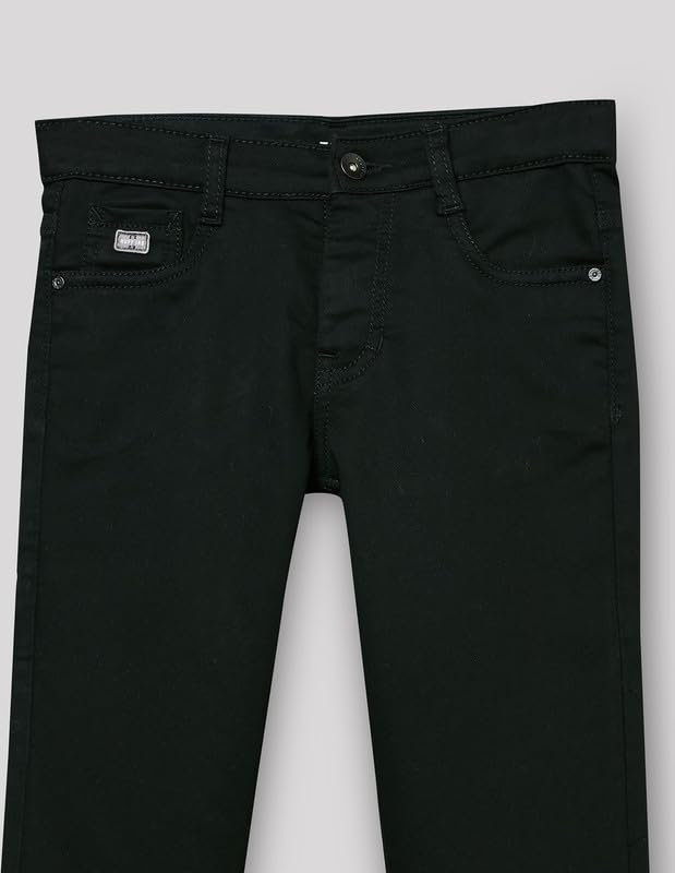 RUFF Solid Cotton Poly Jeans | Full Length | Fixed Waist | Regular Fit | Casual Wear Black