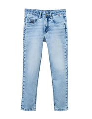 RUFF Solid Cotton Poly Jeans | Full Length | Fixed Waist | Regular Fit | Casual Wear Stone