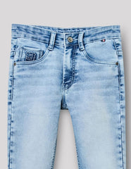 RUFF Solid Cotton Poly Jeans | Full Length | Fixed Waist | Regular Fit | Casual Wear Stone