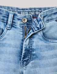 RUFF Solid Cotton Poly Jeans | Full Length | Fixed Waist | Regular Fit | Casual Wear Stone