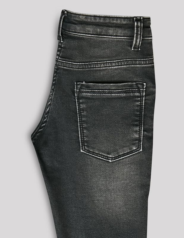 RUFF Solid Cotton Poly Jeans | Full Length | Fixed Waist | Regular Fit | Casual Wear Black