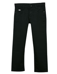 RUFF Solid Cotton Poly Jeans | Full Length | Fixed Waist | Regular Fit | Casual Wear Black