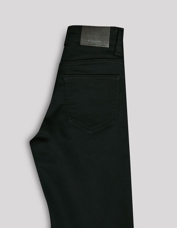 RUFF Solid Cotton Poly Jeans | Full Length | Fixed Waist | Regular Fit | Casual Wear Black