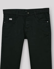 RUFF Solid Cotton Poly Jeans | Full Length | Fixed Waist | Regular Fit | Casual Wear Black