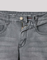 RUFF Grey Wash Straight Fit Denim Jeans | Full Length | Casual Wear