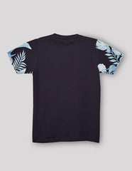 RUFF Navy Blue Round Neck Printed T-Shirt | Half Sleeves | Casual Wear