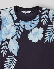 RUFF Navy Blue Round Neck Printed T-Shirt | Half Sleeves | Casual Wear