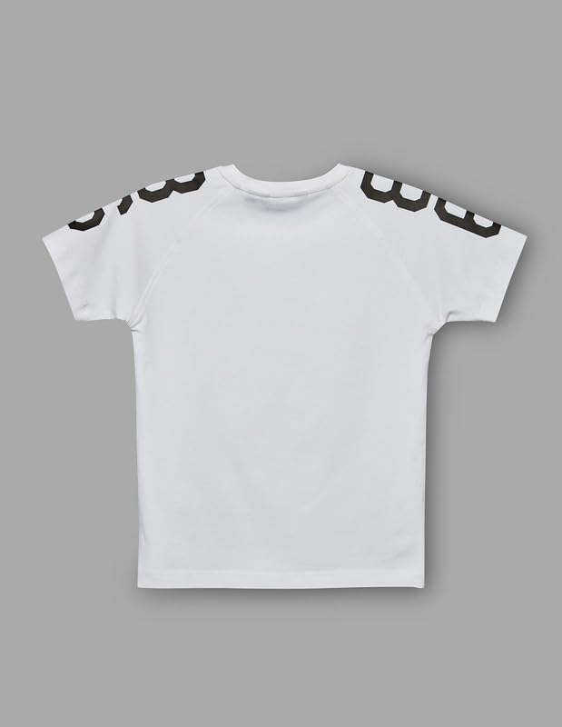 RUFF Printed Cotton T-Shirt | Round Neck | Half Sleeves | Regular Fit | Casual Wear White