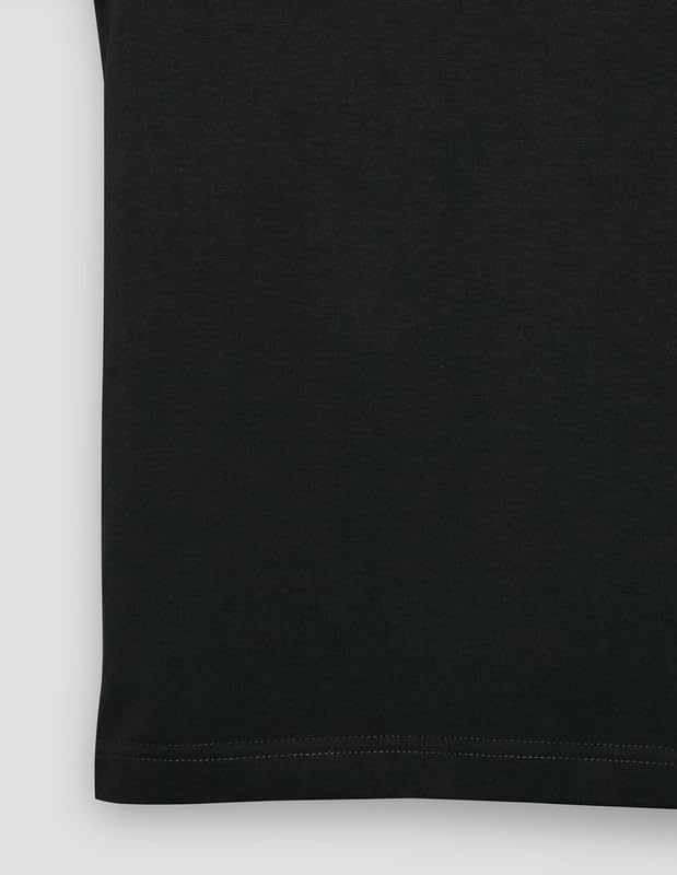 RUFF Printed Cotton T-Shirt | Round Neck | Half Sleeves | Regular Fit | Casual Wear Black