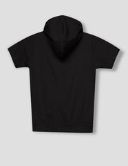 RUFF Black Hooded Fashion T-Shirt | Half Sleeves | Casual Wear