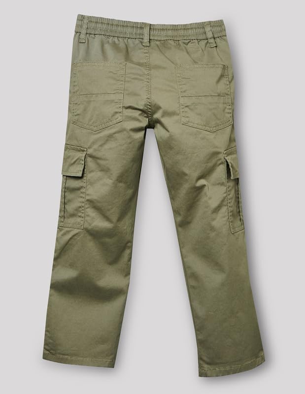 RUFF Solid Cotton Trouser | Full Length | Round Elastic | Regular Fit | Casual Wear Olive