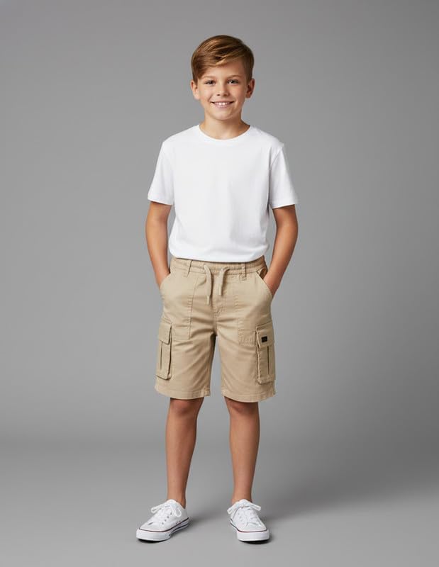 RUFF Solid Cotton Shorts | Knee Length | Round Elastic | Regular Fit | Casual Wear