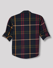 RUFF Boys Navy Checkered Shirt | Full Sleeves | Casual Wear