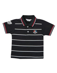 RUFF Navy Blue Striper Polo Neck T-Shirt | Half Sleeves | Casual Wear