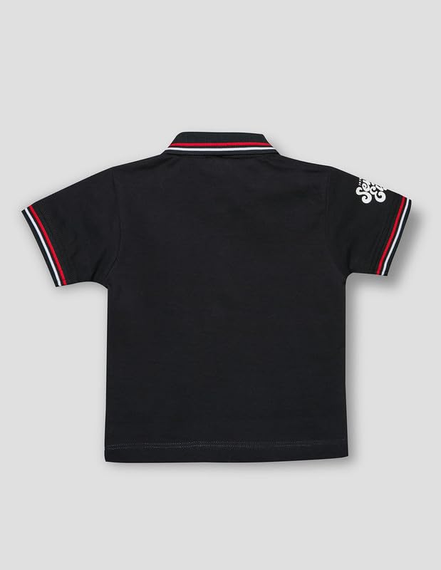 RUFF Navy Blue Striper Polo Neck T-Shirt | Half Sleeves | Casual Wear