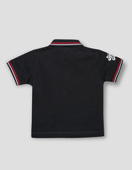 RUFF Navy Blue Striper Polo Neck T-Shirt | Half Sleeves | Casual Wear