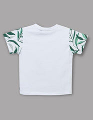 RUFF Green Tropical Print Round Neck T-Shirt | Half Sleeves | Casual Wear
