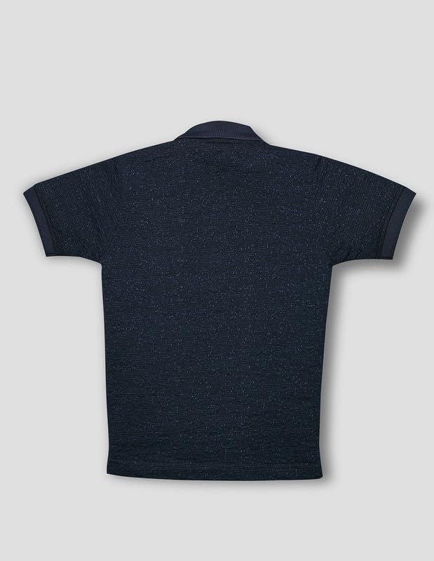 RUFF Boys Indigo Zip Collar Polo T-Shirt | Half Sleeves | Casual Wear