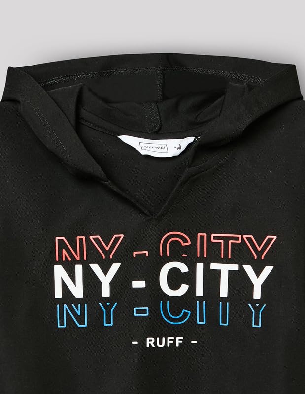 RUFF Black Striper Polo Neck T-Shirt | Half Sleeves | Casual Wear