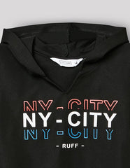 RUFF Black Striper Polo Neck T-Shirt | Half Sleeves | Casual Wear