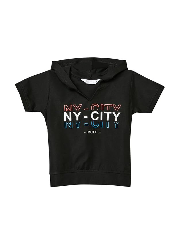 RUFF Black Striper Polo Neck T-Shirt | Half Sleeves | Casual Wear