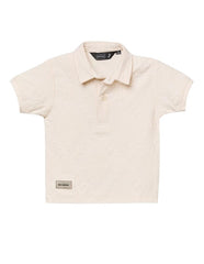 RUFF Off White Self Textured Polo Neck T-Shirt | Half Sleeves | Casual Wear