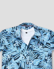 RUFF Printed Cotton Shirt | Collared Neck | Full Sleeves | Regular Fit | Casual Wear Navy