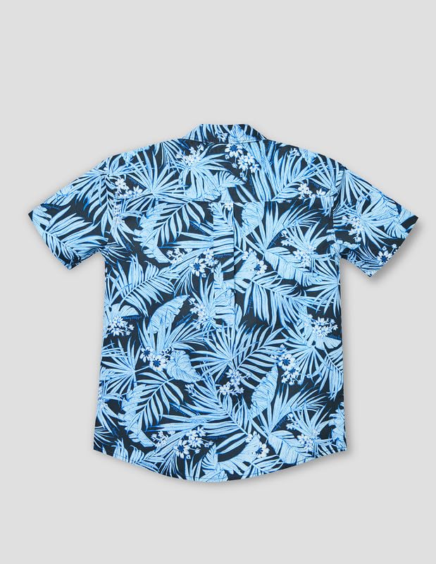RUFF Printed Cotton Shirt | Collared Neck | Full Sleeves | Regular Fit | Casual Wear Navy