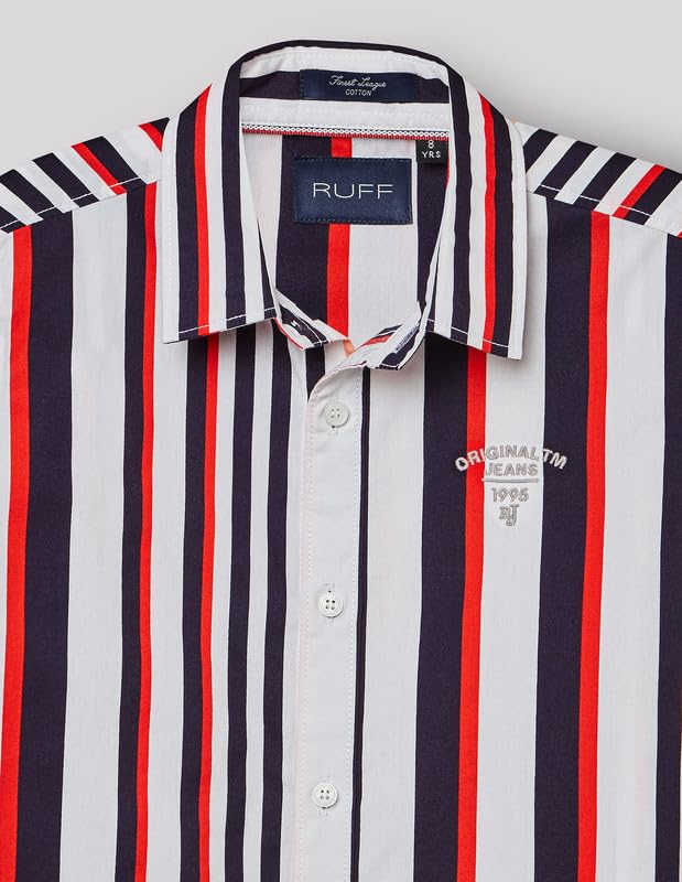 RUFF Striped Cotton Shirt | Collared Neck | Full Sleeves | Regular Fit | Casual Wear
