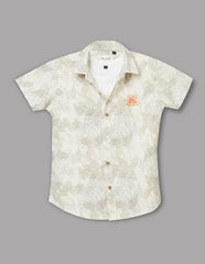 RUFF Printed Cotton Shirt | Collared Neck | Full Sleeves | Regular Fit | Casual Wear Natural