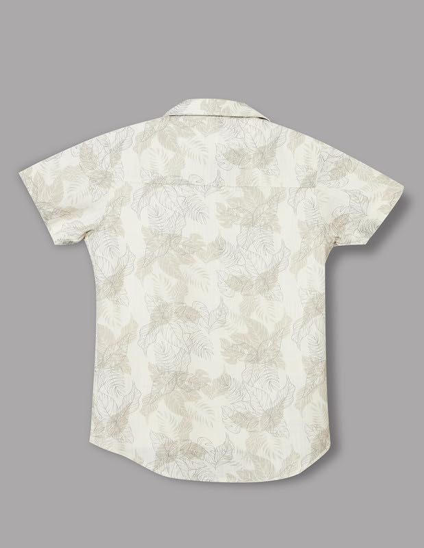 RUFF Printed Cotton Shirt | Collared Neck | Full Sleeves | Regular Fit | Casual Wear Natural