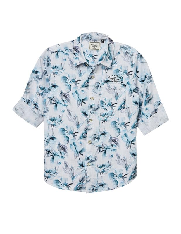 RUFF Casual Blue Floral Printed Shirt | Full Sleeves | Casual Wear