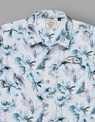 RUFF Casual Blue Floral Printed Shirt | Full Sleeves | Casual Wear