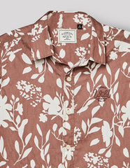 RUFF Boys Mauve Floral Printed Shirt | Full Sleeves | Casual Wear