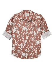RUFF Boys Mauve Floral Printed Shirt | Full Sleeves | Casual Wear