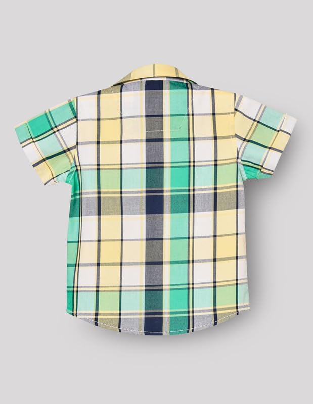 RUFF Casual Green Checks Shirt with Sleeveless T-Shirt | Half Sleeves | Casual Wear