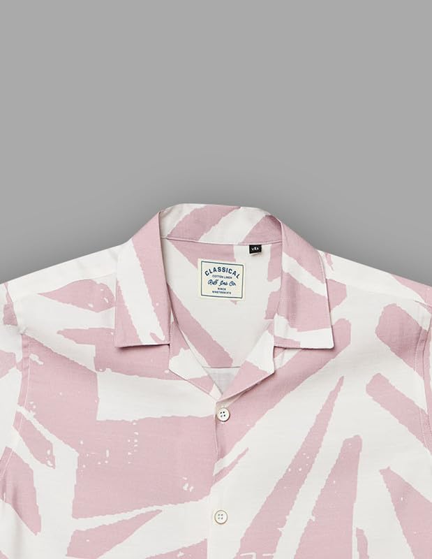 RUFF Onion Pink Soft Fabric Printed Shirt | Half Sleeves | Casual Wear