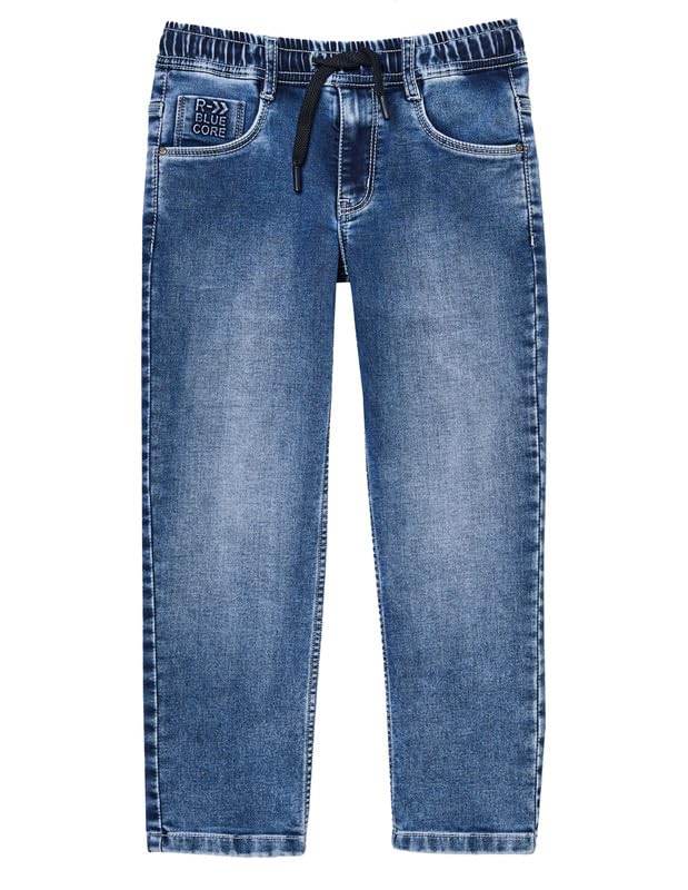 RUFF Boys Blue Elastic Waist Denim Jeans | Full Length | Casual Wear
