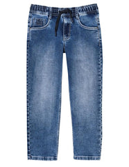 RUFF Boys Blue Elastic Waist Denim Jeans | Full Length | Casual Wear