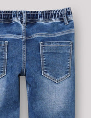 RUFF Boys Blue Elastic Waist Denim Jeans | Full Length | Casual Wear