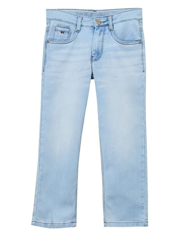 RUFF Boys Light Blue Washed Denim Jeans | Full Length | Casual Wear