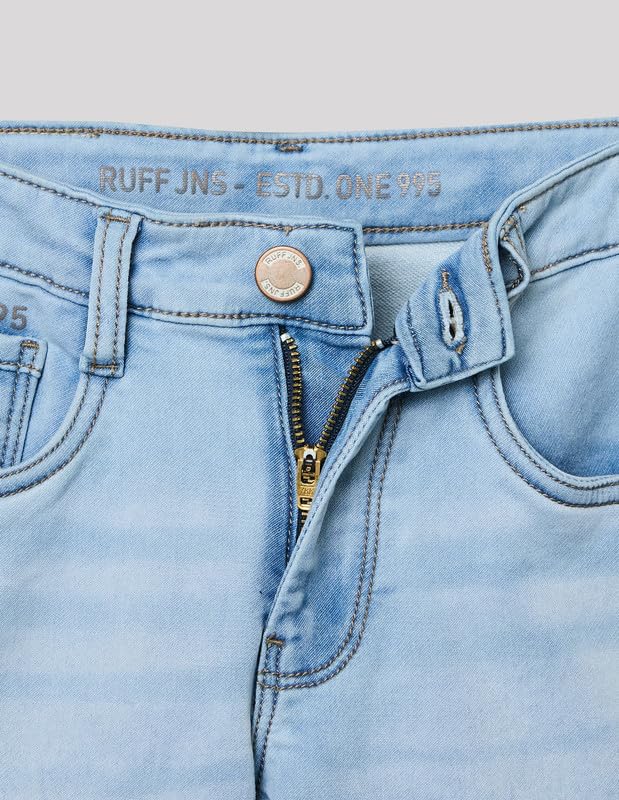 RUFF Boys Light Blue Washed Denim Jeans | Full Length | Casual Wear