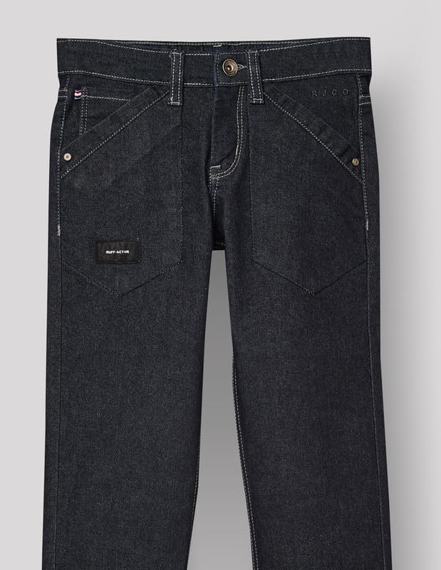 RUFF Boys Dark Blue Raw Denim Jeans | Full Length | Casual Wear