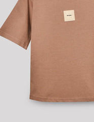 RUFF Fawn Cotton Ribbed Textured Round Neck Down Shoulder T-Shirt | Half Sleeves | Casual Wear
