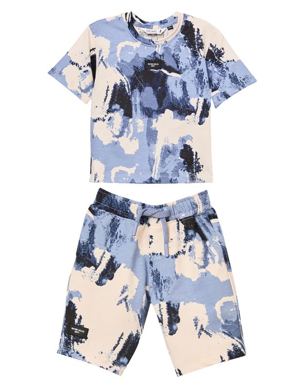 RUFF Blue All Over Printed Co-Ord Set | Half Sleeves | Casual Wear
