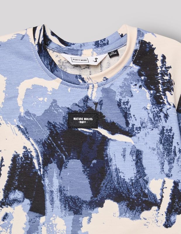 RUFF Blue All Over Printed Co-Ord Set | Half Sleeves | Casual Wear